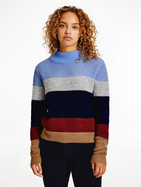 ALPACA MOCK-NK SWEATER desert sky colorblock stp