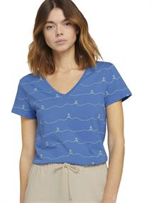Anker T-Shirt mit Bio-Baumwolle mid blue stripe anchor print