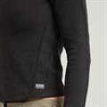 Asymmetric zip cropped slim mock l\s wmn dk black
