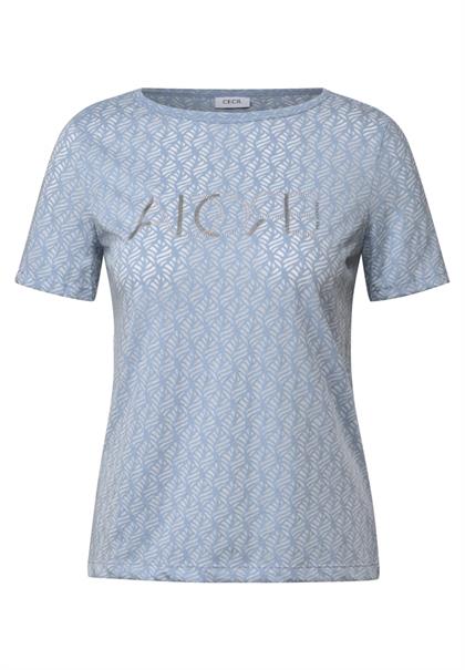 Ausbrenner-Shirt mit Wording mountain blue