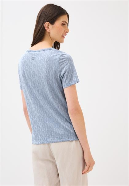 Ausbrenner-Shirt mit Wording mountain blue
