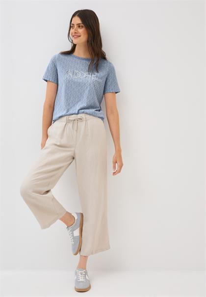 Ausbrenner-Shirt mit Wording mountain blue