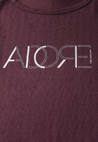 Ausbrenner-Shirt mit Wording mulberry red