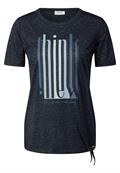 Ausbrenner-Shirt mit Wording universal blue
