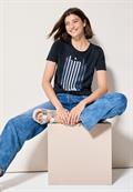 Ausbrenner-Shirt mit Wording universal blue