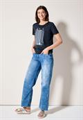 Ausbrenner-Shirt mit Wording universal blue
