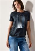 Ausbrenner-Shirt mit Wording universal blue