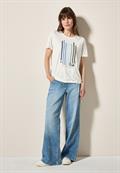 Ausbrenner-Shirt mit Wording vanilla white