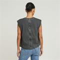 Back zip overdyed s\s t wmn dk black gd
