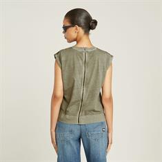 Back zip overdyed s\s t wmn ensis green gd