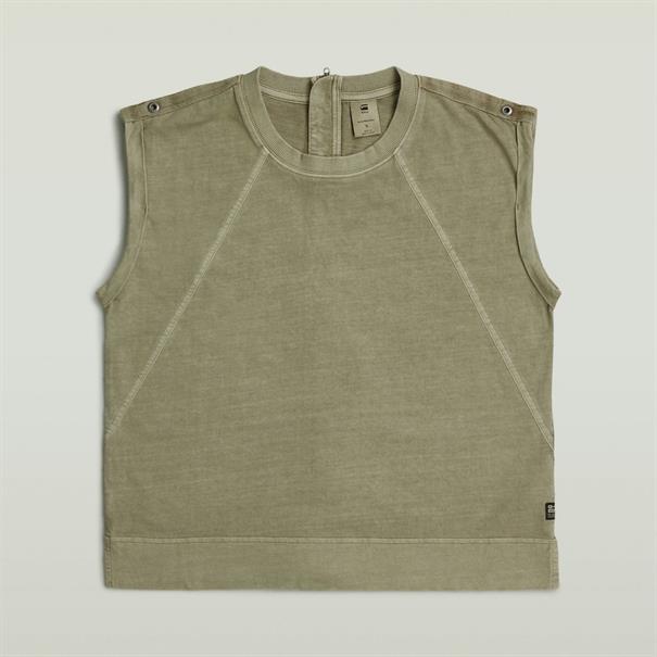 Back zip overdyed s\s t wmn ensis green gd