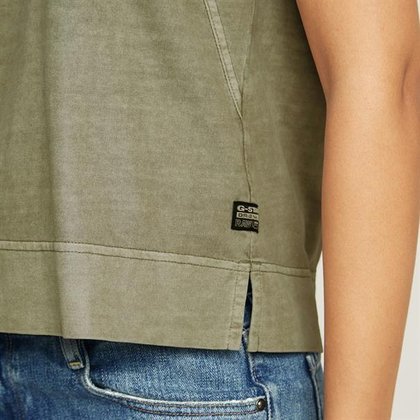 Back zip overdyed s\s t wmn ensis green gd