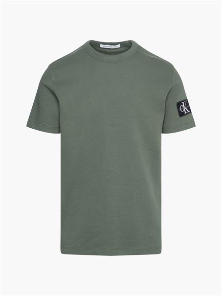Badge-T-Shirt in Waffelstruktur green