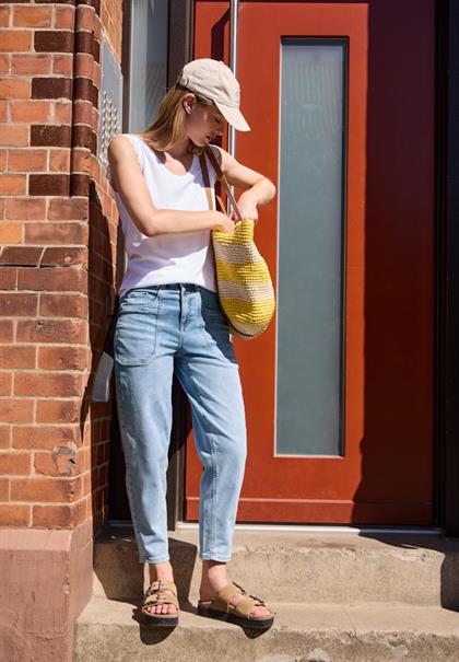 Barrel Leg Jeans im Loose Fit light blue random wash
