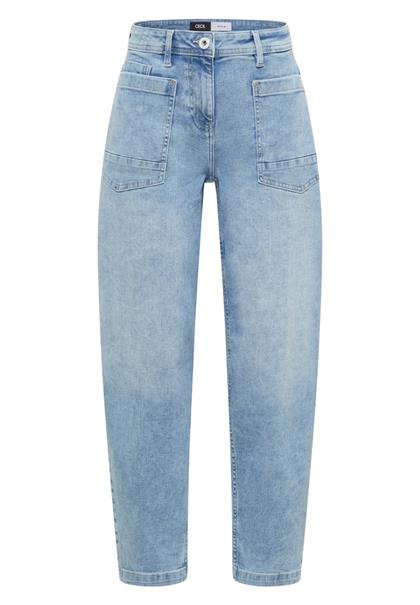 Barrel Leg Jeans mit aufgesetzten Taschen light blue used wash