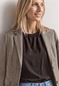 Basic Blazer mit Reverskragen und Dessin saddle brown