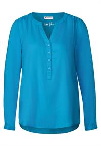 Basic Bluse in Unifarbe aquamarine blue