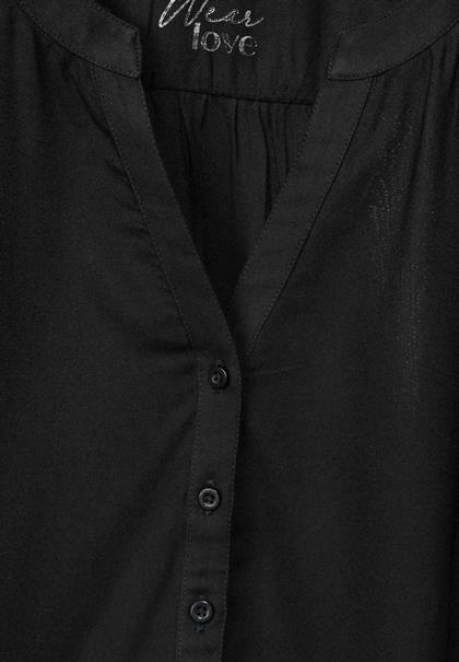 Basic Bluse in Unifarbe black