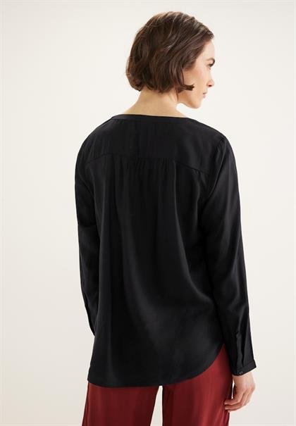 Basic Bluse in Unifarbe black