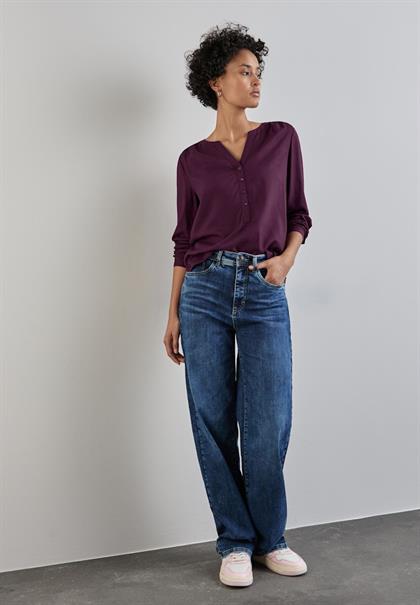 Basic Bluse in Unifarbe caspia purple