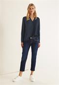 Basic Bluse in Unifarbe dark blue