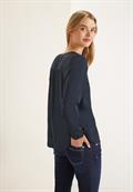 Basic Bluse in Unifarbe dark blue