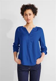 Basic Bluse in Unifarbe fresh intense gentle blue