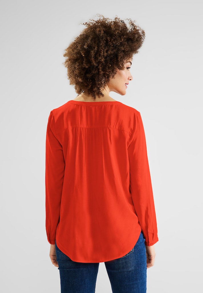 One Street mandarine Damen in bequem Langarmbluse bei Bluse juicy Unifarbe online kaufen