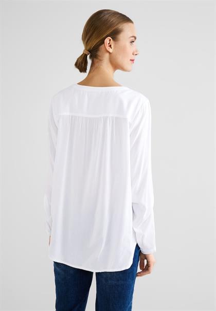 Basic Bluse in Unifarbe white