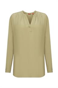 Basic-Bluse mit V-Ausschnitt light khaki