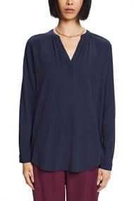 Basic-Bluse mit V-Ausschnitt navy