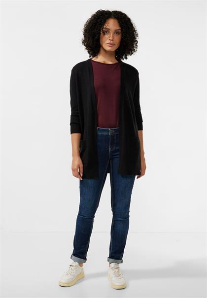 Basic Cardigan mit Taschen black