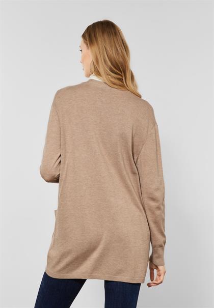 Basic Cardigan mit Taschen buff sand melange