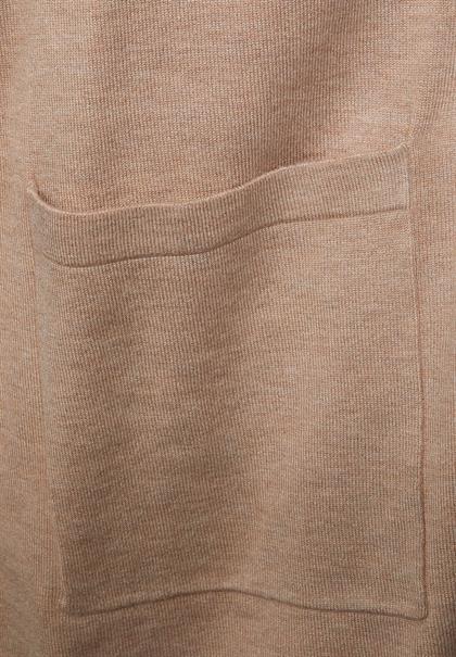 Basic Cardigan mit Taschen buff sand melange