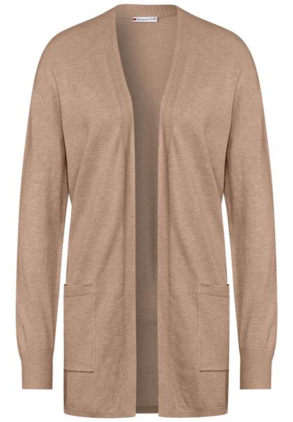 Basic Cardigan mit Taschen buff sand melange
