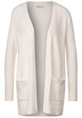 Basic Cardigan mit Taschen cream white melange