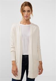 Basic Cardigan mit Taschen cream white melange