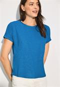 Basic Glitzer T-Shirt azure blue melange