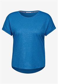 Basic Glitzer T-Shirt azure blue melange