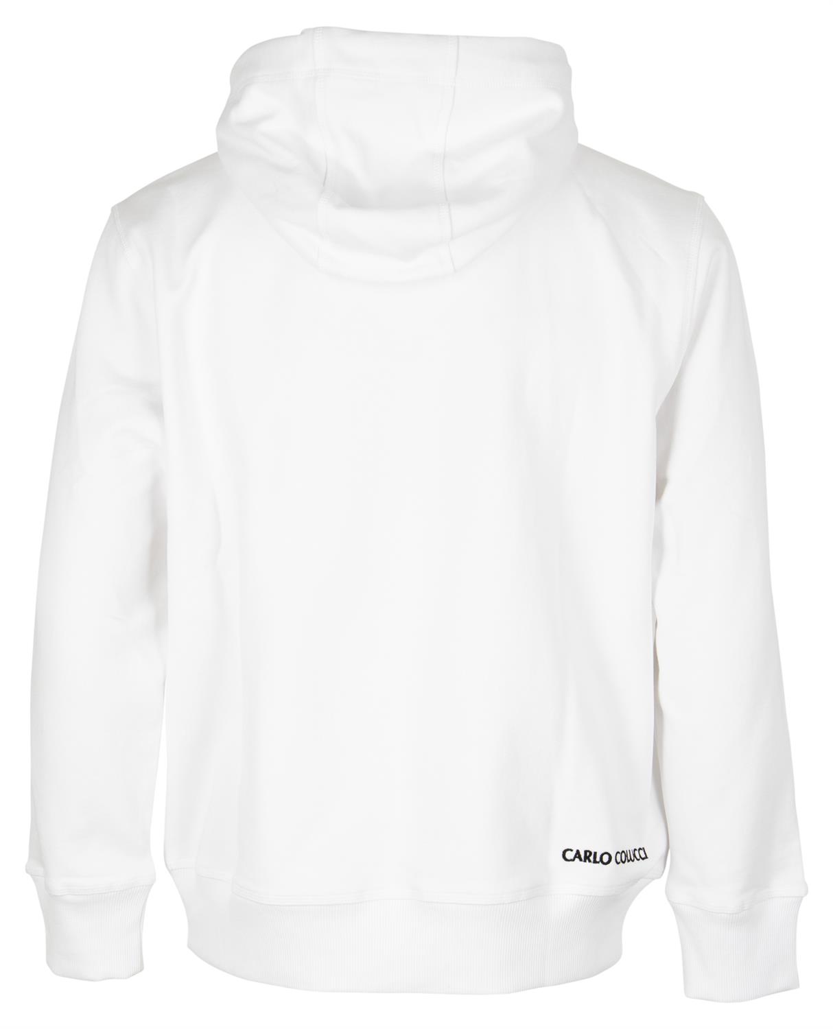 Carlo Colucci Herren Sweatshirt Basic Kapuzensweatshirt weiß bequem online  kaufen bei
