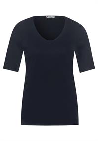 Basic Kurzarmshirt deep blue