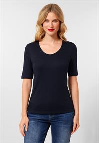 Basic Kurzarmshirt deep blue