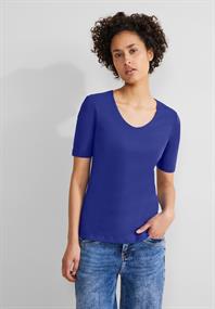 Basic Kurzarmshirt intense royal blue