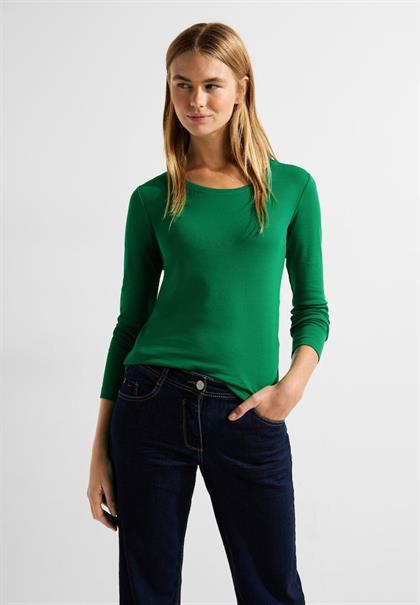 Basic Langarmshirt easy green