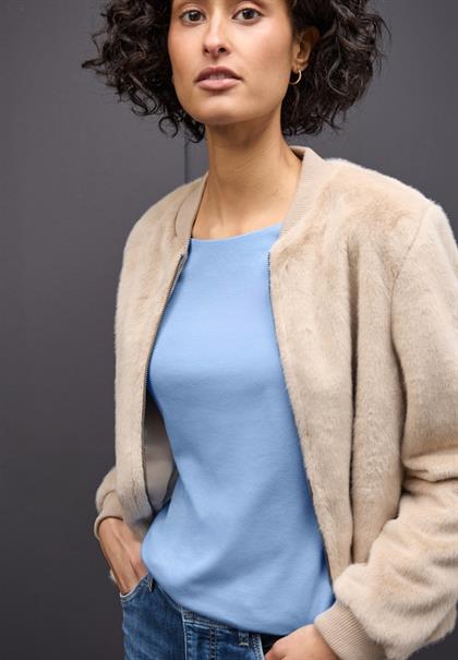 Basic Langarmshirt frosted blue