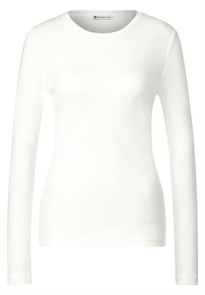 Basic Langarmshirt off white