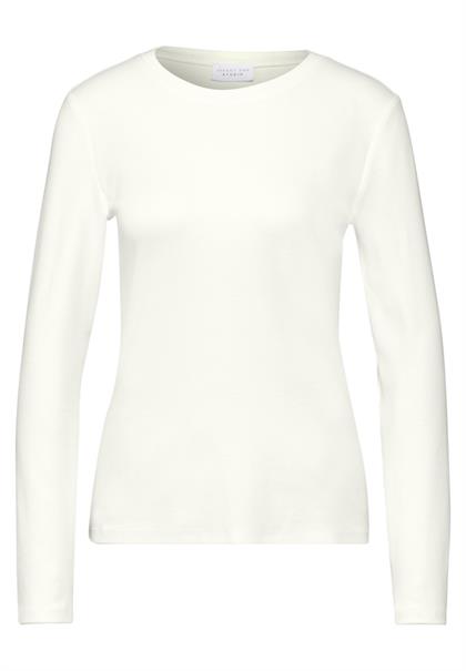 Basic Langarmshirt off white