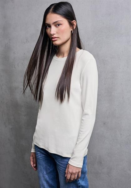 Basic Langarmshirt off white