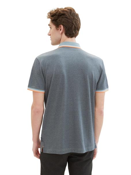 Basic Poloshirt navy grey mint twotone