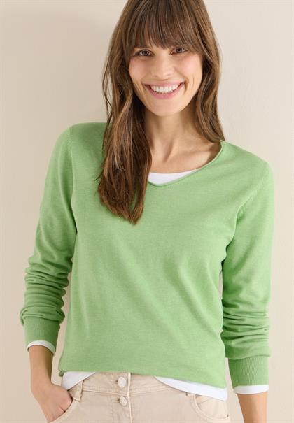 Basic Pullover bamboo green melange